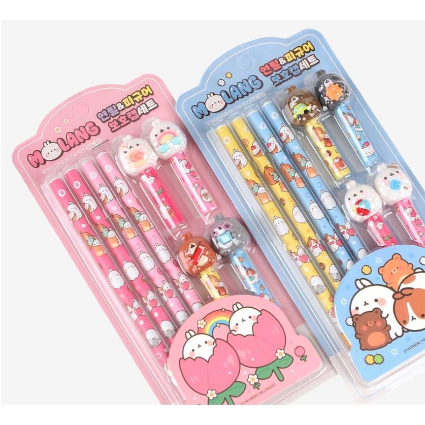 [MBB🇰🇷現貨附發票]韓國 萌浪兔 鉛筆筆蓋 文具組 MOLANG 公仔筆套-細節圖2