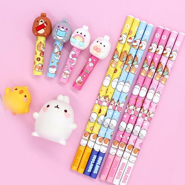 [MBB🇰🇷現貨附發票]韓國 萌浪兔 鉛筆筆蓋 文具組 MOLANG 公仔筆套-細節圖3
