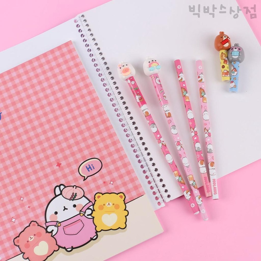 [MBB🇰🇷現貨附發票]韓國 萌浪兔 鉛筆筆蓋 文具組 MOLANG 公仔筆套-細節圖7
