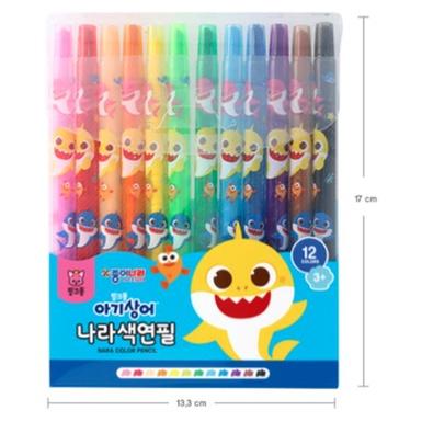 [MBB🇰🇷現貨附發票]韓國 BABYSHARK 旋轉蠟筆12色附收納盒 鯊魚寶寶-細節圖5