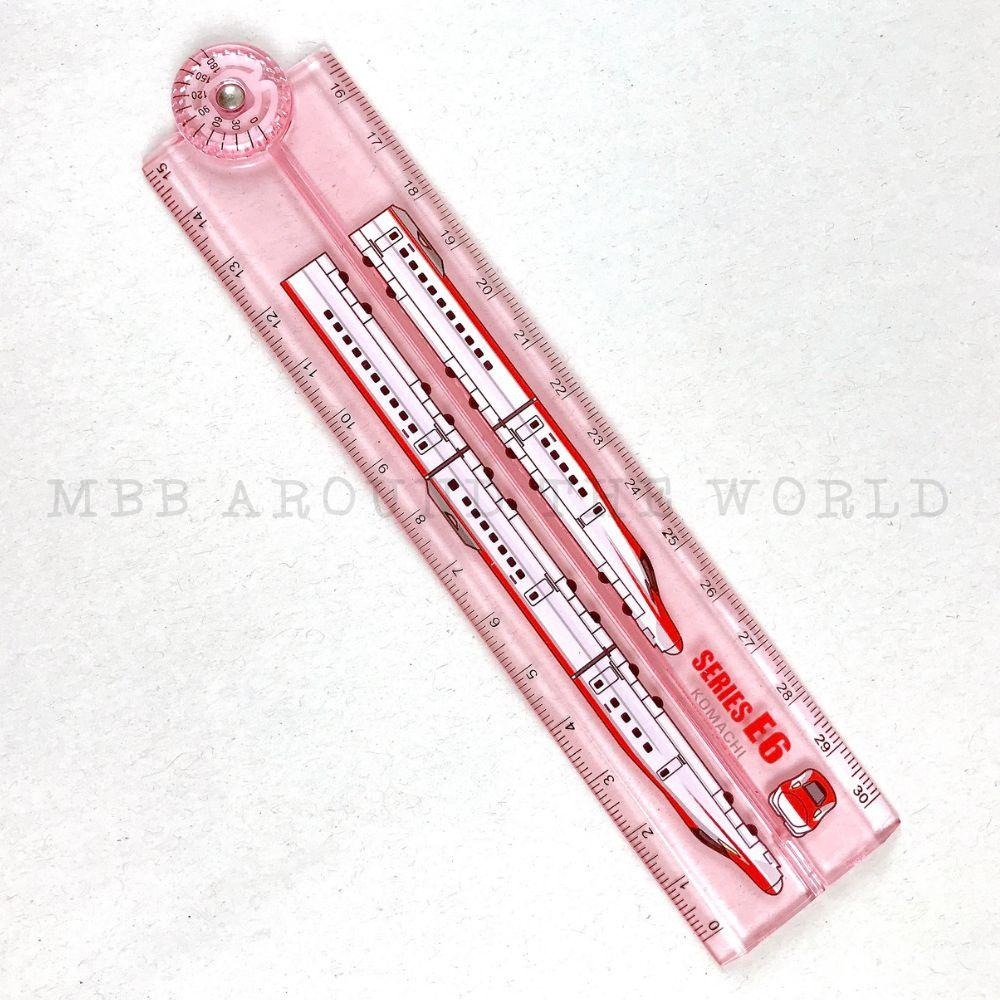 [MBB🇯🇵現貨附發票]日本 鐵道新幹線 摺疊尺 直尺 30公分 30cm 長尺 量角器 折疊尺-細節圖2