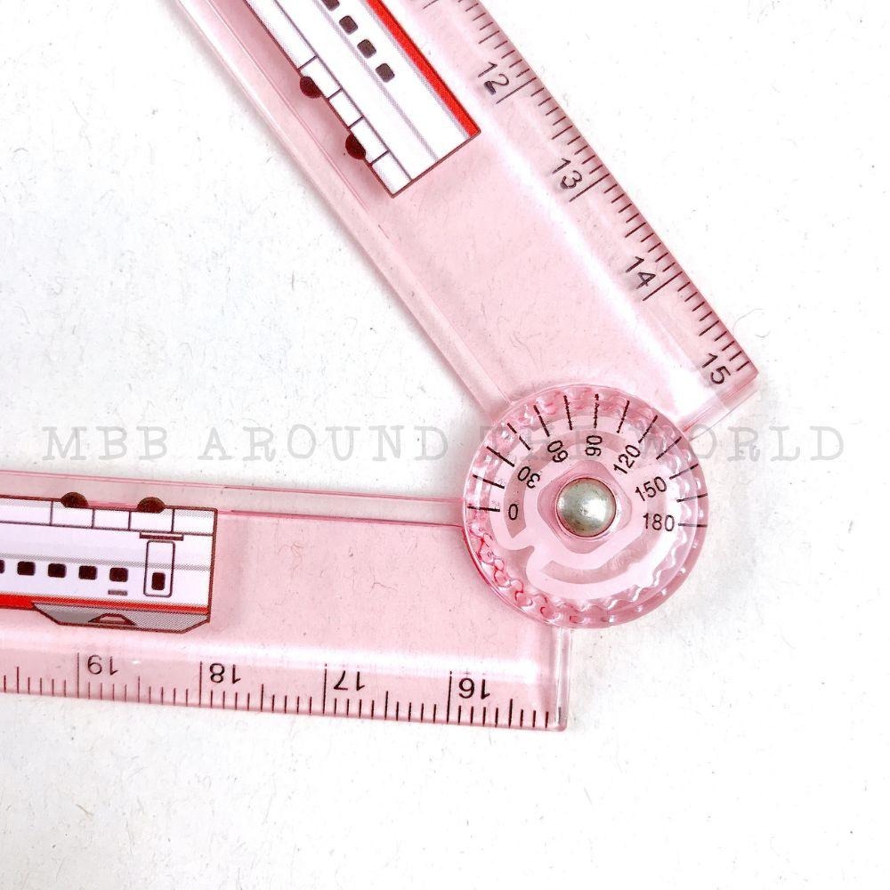 [MBB🇯🇵現貨附發票]日本 鐵道新幹線 摺疊尺 直尺 30公分 30cm 長尺 量角器 折疊尺-細節圖3