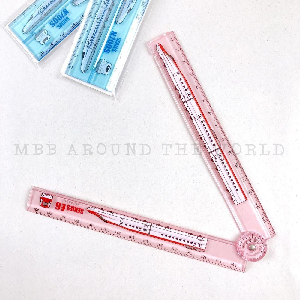 [MBB🇯🇵現貨附發票]日本 鐵道新幹線 摺疊尺 直尺 30公分 30cm 長尺 量角器 折疊尺-細節圖4