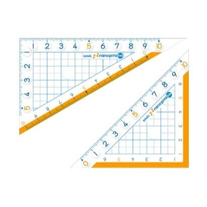 [MBB🇯🇵現貨附發票]日本SONIC 15公分 超大數字止滑三角尺兩入組 SK-7881 三角板 附收納套-細節圖2