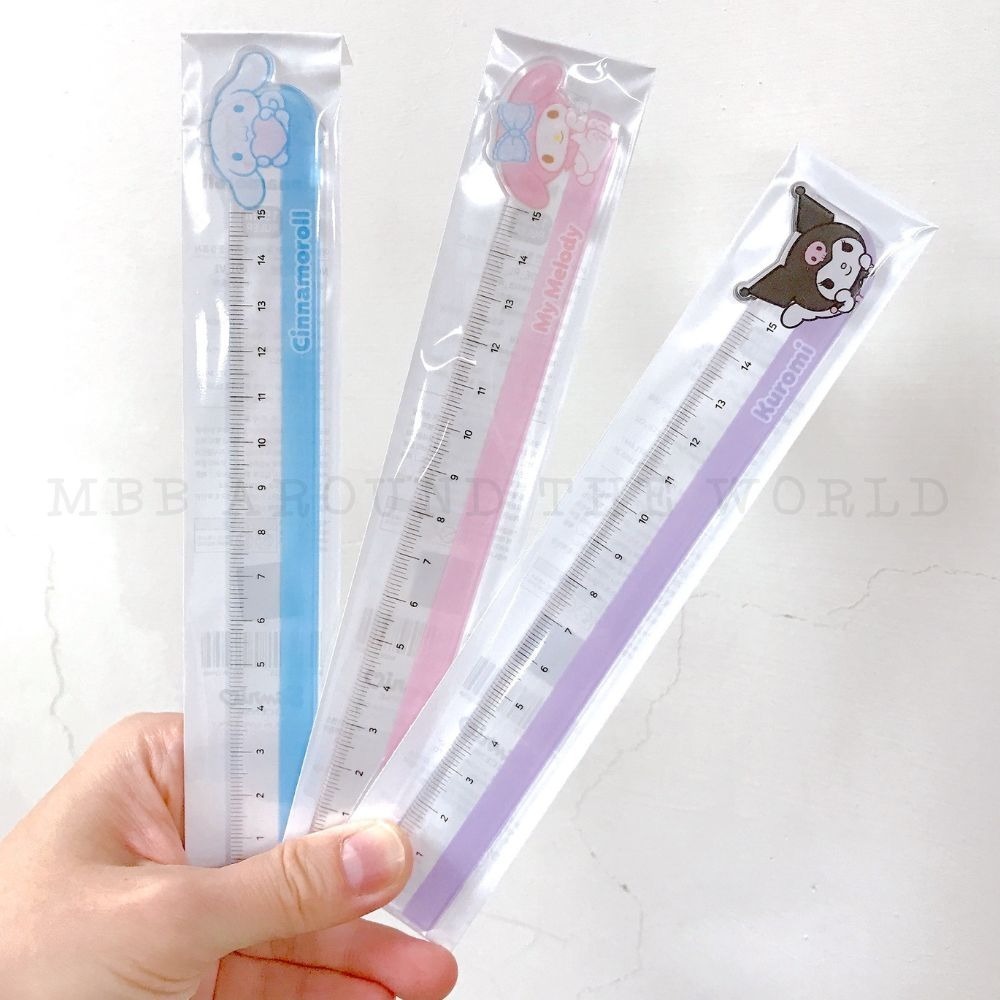 [MBB🇯🇵現貨附發票]韓國 三麗鷗 Sanrio 15公分直尺 15cm 定規尺 庫洛米 美樂蒂 大耳狗-細節圖3