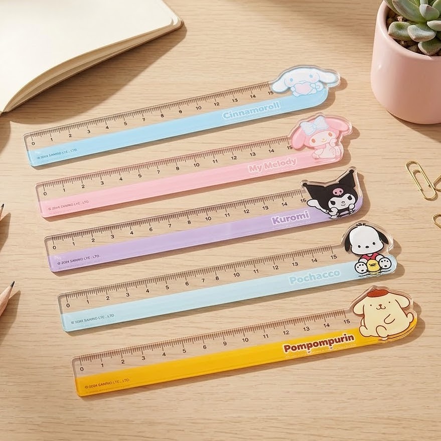 [MBB🇯🇵現貨附發票]韓國 三麗鷗 Sanrio 15公分直尺 15cm 定規尺 庫洛米 美樂蒂 大耳狗-細節圖2