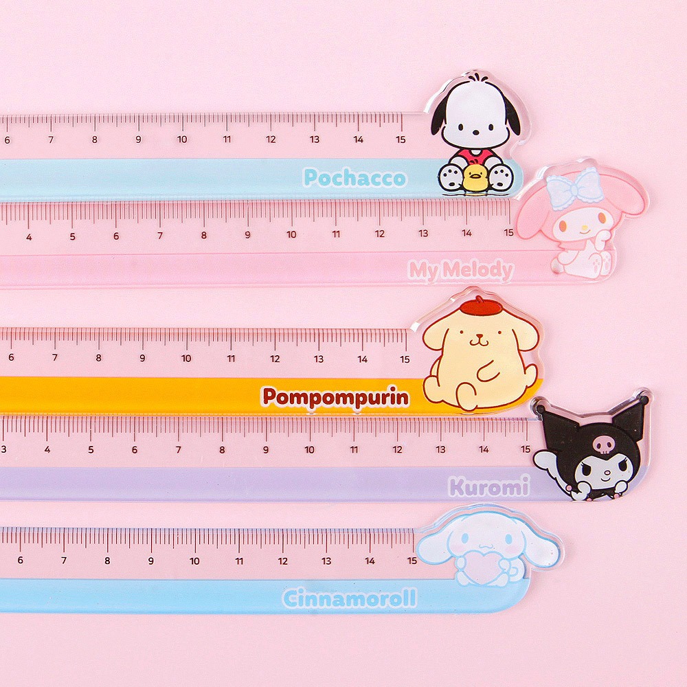 [MBB🇯🇵現貨附發票]韓國 三麗鷗 Sanrio 15公分直尺 15cm 定規尺 庫洛米 美樂蒂 大耳狗-細節圖3