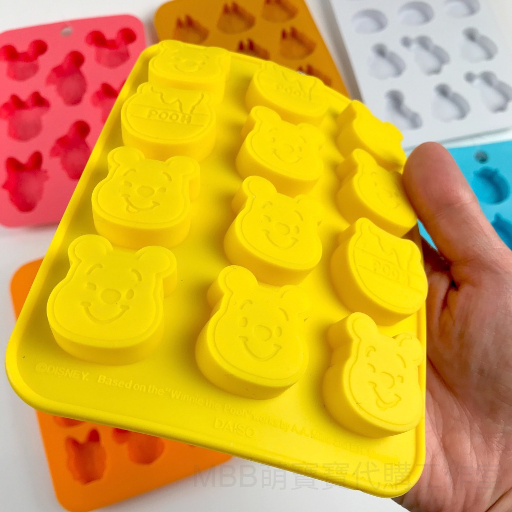 [MBB🇯🇵現貨附發票]日本 DAISO 大創 矽膠巧克力模具 冰塊盒 滴膠模 果凍盒 迪士尼 維尼 米奇 奇奇蒂蒂-細節圖3