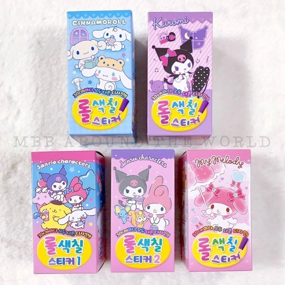 [MBB🇰🇷現貨附發票]韓國 三麗鷗 自黏畫紙卷 著色紙 畫紙卷 塗鴉紙卷 著色紙捲-細節圖2