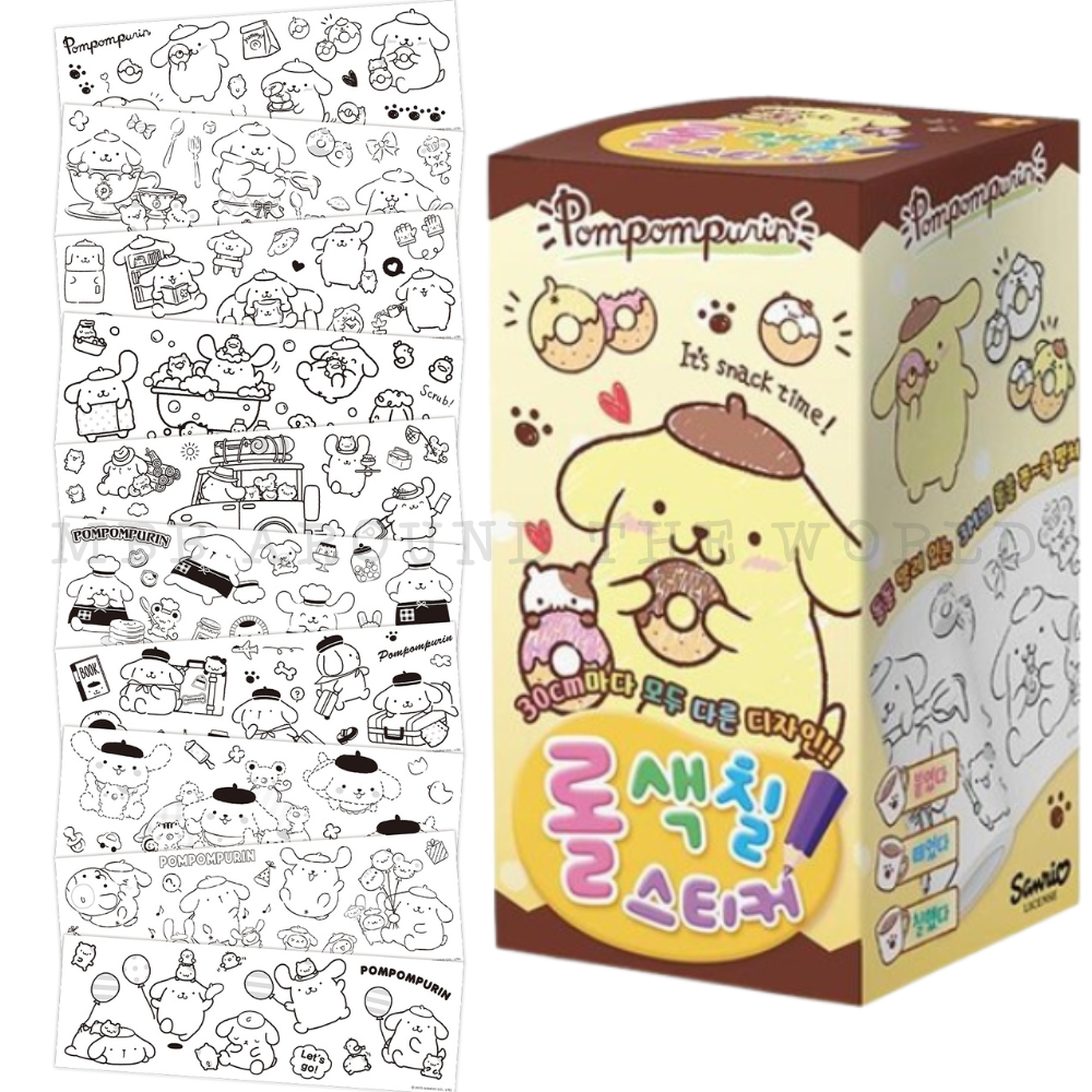 [MBB🇰🇷現貨附發票]韓國 三麗鷗 自黏畫紙卷 著色紙 畫紙卷 塗鴉紙卷 著色紙捲-規格圖9