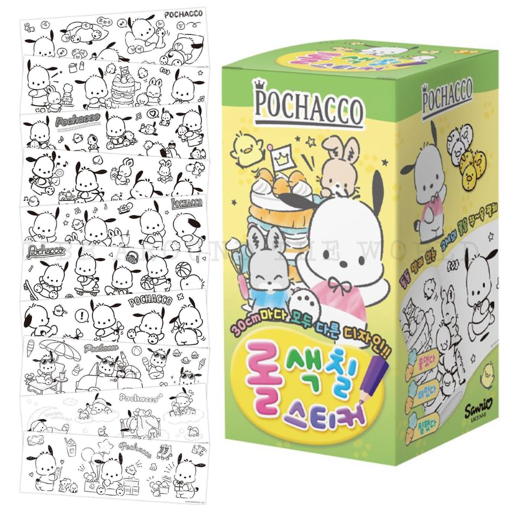 [MBB🇰🇷現貨附發票]韓國 三麗鷗 自黏畫紙卷 著色紙 畫紙卷 塗鴉紙卷 著色紙捲-規格圖9