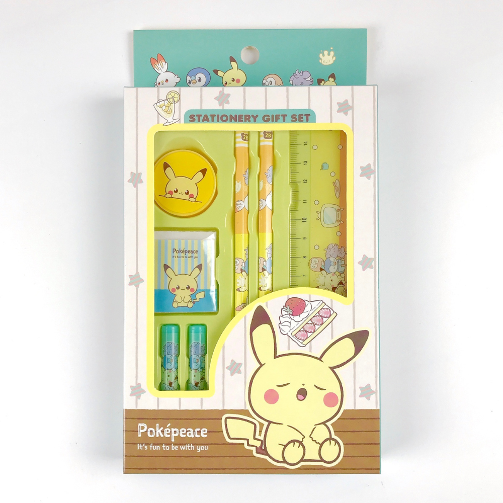 [MBB🇰🇷現貨附發票]韓國 寶可夢 7件文具禮盒 文具組 鉛筆 橡皮擦 筆蓋 直尺 削筆器 pokepeace-細節圖5