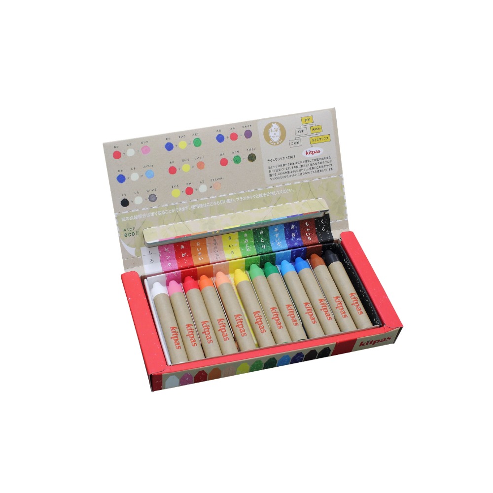 [MBB🇯🇵現貨附發票]日本理化學 Kitpas 環保無毒米蠟筆 水性米蠟筆 米糠蠟筆 水蠟筆-規格圖9