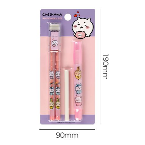 [MBB🇰🇷現貨附發票]韓國 吉伊卡哇 免削鉛筆2入組+旋轉橡皮擦附替芯 文具組 鉛筆 火箭鉛筆-細節圖3