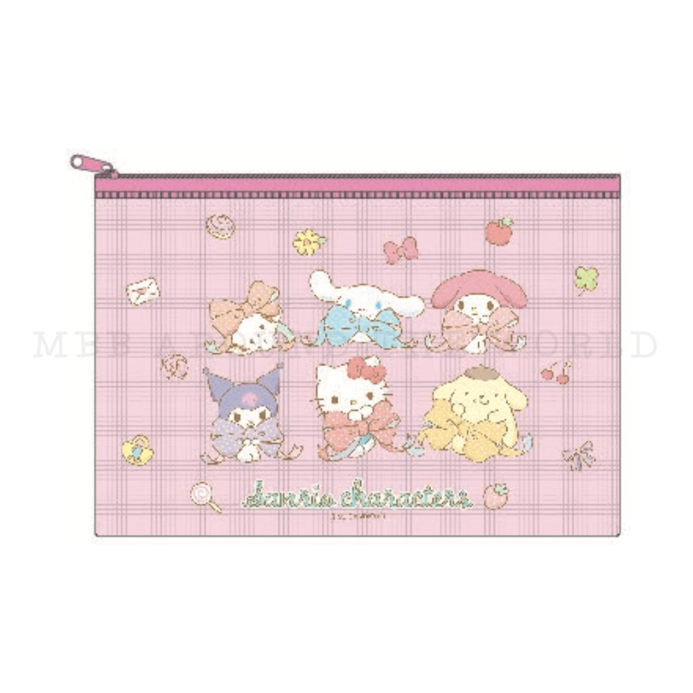 日本 三麗鷗 網眼資料袋 小物收納袋 PVC 文件袋 大耳狗 庫洛米 美樂蒂 KITTY-規格圖6