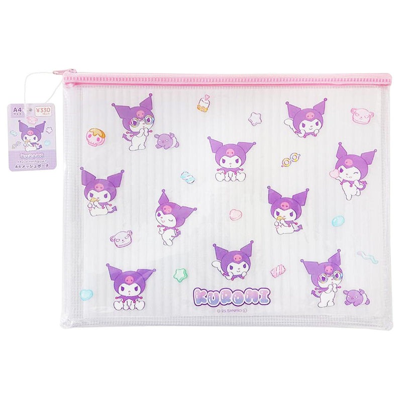 日本 三麗鷗 網眼資料袋 小物收納袋 PVC 文件袋 大耳狗 庫洛米 美樂蒂 KITTY-規格圖6