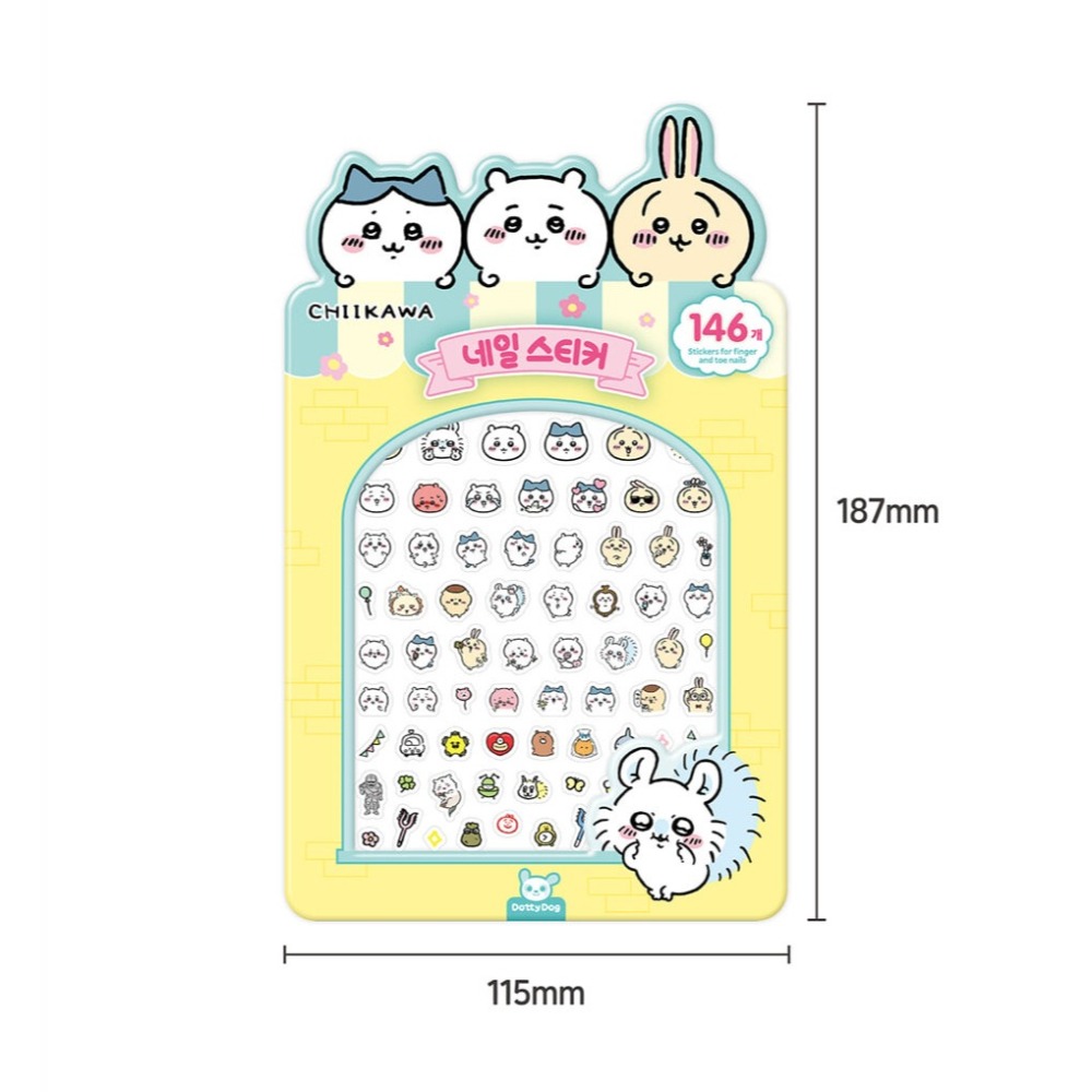 [MBB🇰🇷現貨附發票]韓國 吉伊卡哇 指甲貼148張 Chiikawa 美甲貼 小貼紙-細節圖6