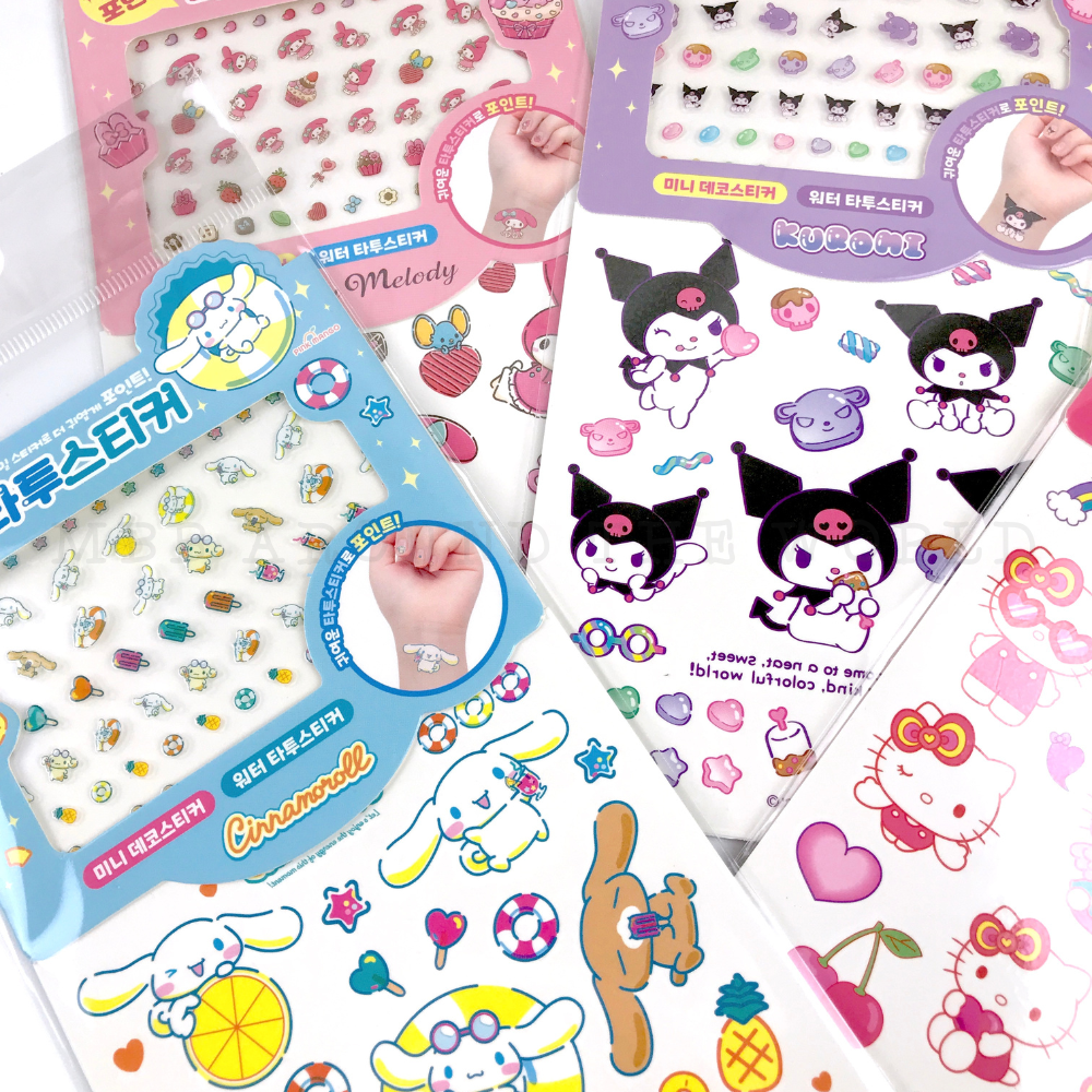 [MBB🇰🇷現貨附發票]韓國 三麗鷗指甲貼+紋身貼紙組 裝飾貼紙 庫洛米 美樂蒂 大耳狗 帕恰狗 KITTY-細節圖6