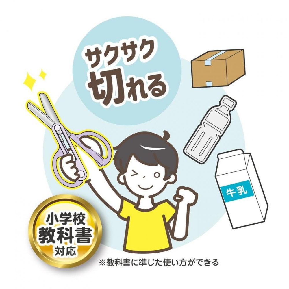 [MBB🇯🇵現貨附發票]日本 KUTSUWA 兒童安全剪刀附蓋 一體滑蓋 SS122 小學生推薦-細節圖3