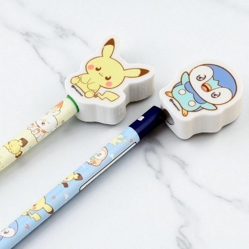 [MBB🇰🇷現貨附發票]韓國 寶可夢2B鉛筆橡皮擦組 筆套 4支組 厚橡皮擦-細節圖3