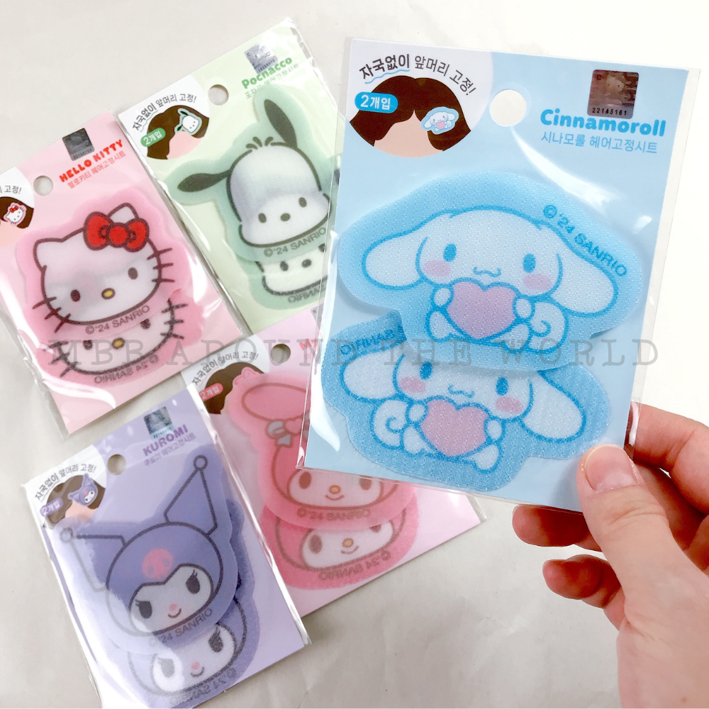 [MBB🇰🇷現貨附發票]韓國 三麗鷗瀏海貼 2入魔鬼氈 髮貼 無痕 酷洛米 大耳狗 美樂蒂 KITTY-細節圖2