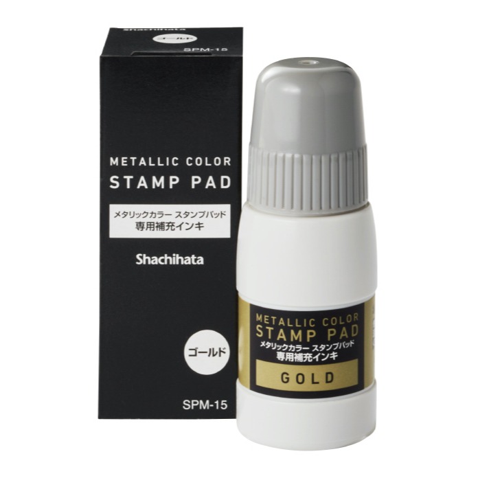 日本 Shachihata 金屬印台 印泥 金色 銀色 金蔥 不滲色 高飽合-規格圖8