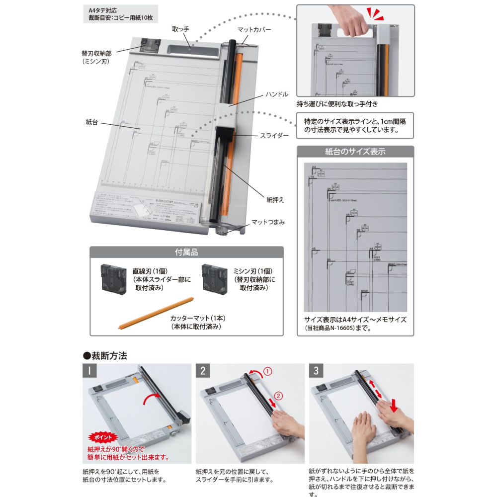 [MBB🇯🇵現貨附發票]日本LIHIT A4 滾輪式裁紙機 M-30 裁刀 10張 切割器 辦公必備 教具製作-細節圖2