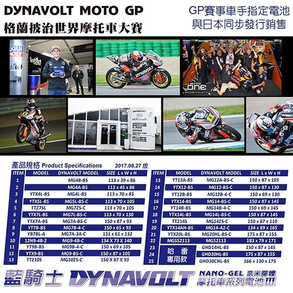DYNAVOLT藍騎士MG7A-BS-C等 對應型號YTX7A-BS與GTX7A-BS 奈米膠體機車電池 保固一年-細節圖9