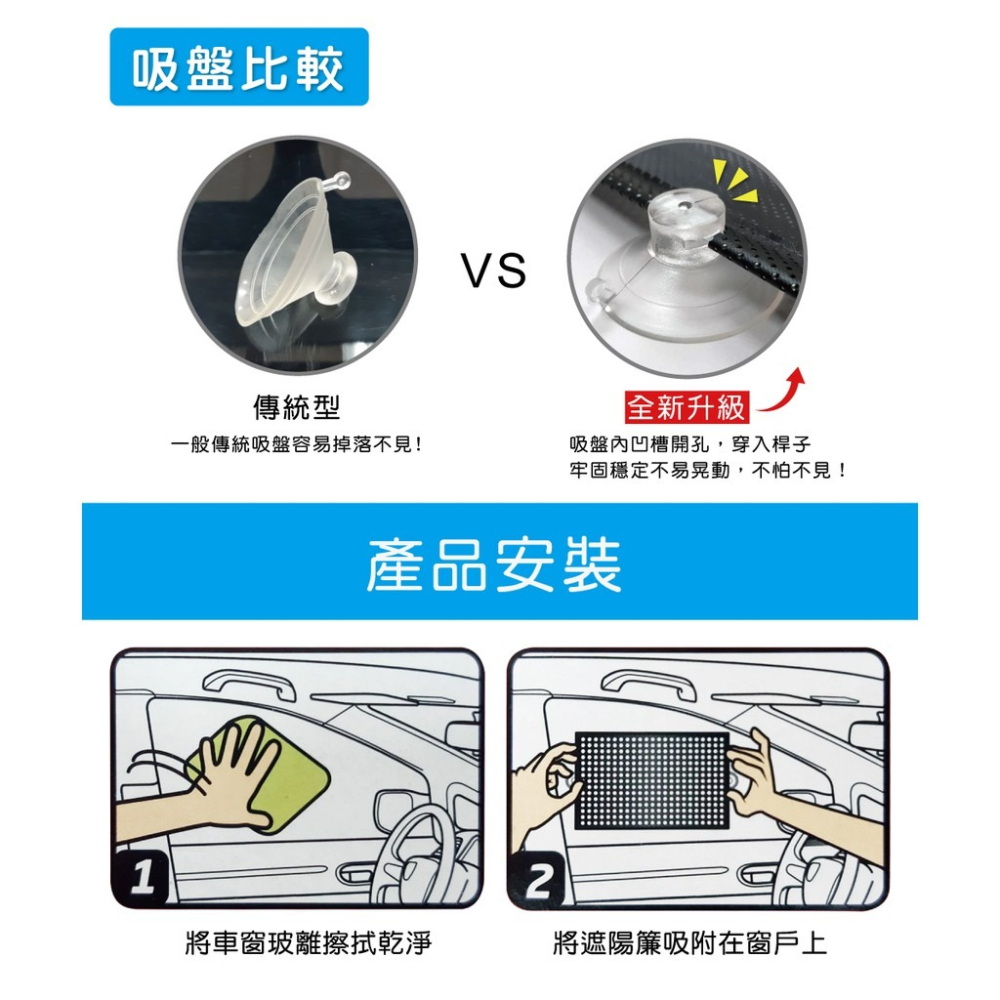 側窗捲式遮陽簾1組2入 (車用 防曬 捲簾 遮陽 隔熱 抗UV )-細節圖5