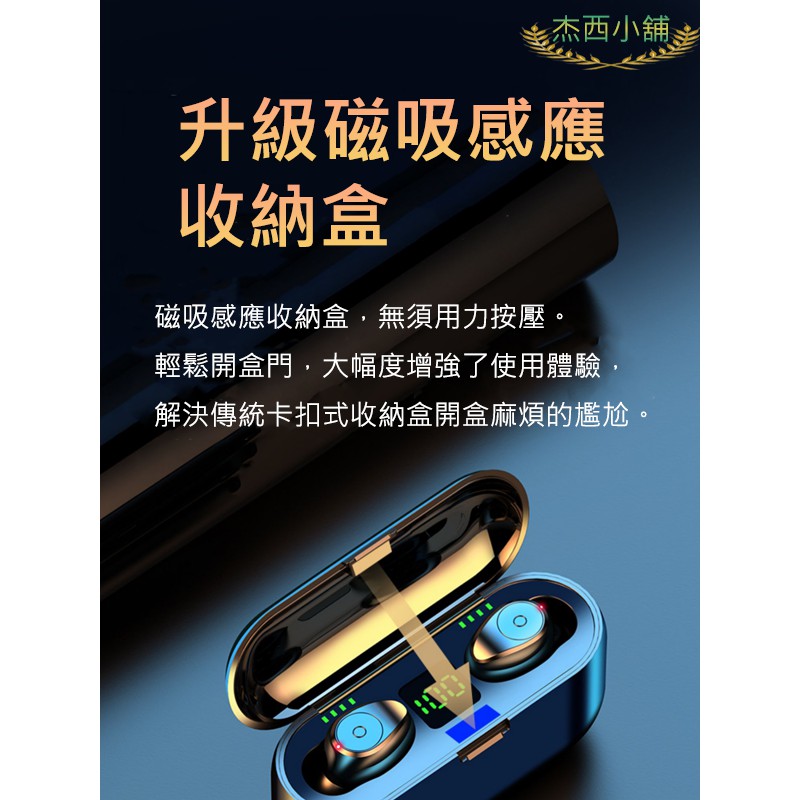 【彼得電池】Amoi夏新【至尊版】F9  無線藍芽耳機 藍牙5.0  LED三真電顯 自動配動  蘋果、安卓適用-細節圖5