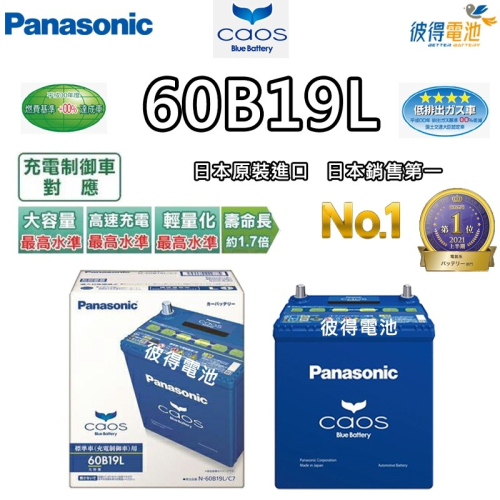 日本國際牌Panasonic 60B19L CAOS 充電制御電瓶 銀合金 免保養 日本製造 HOND FIT用