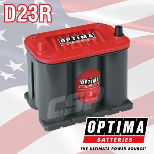 美國歐帝瑪OPTIMA 紅霸 D23R 汽車電池 12V44AH 730CCA 渦捲式AGM深循環電池 怠速熄火電瓶