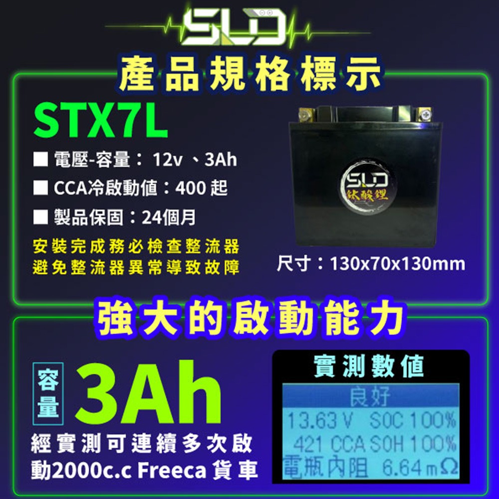 SLD鈦酸鋰 STX7L 機車7號電池 動力型電芯 機車鋰鐵電瓶 XMAX、R3、衝刺、春天 鋰鈦電池 鈦鋰電池-細節圖2
