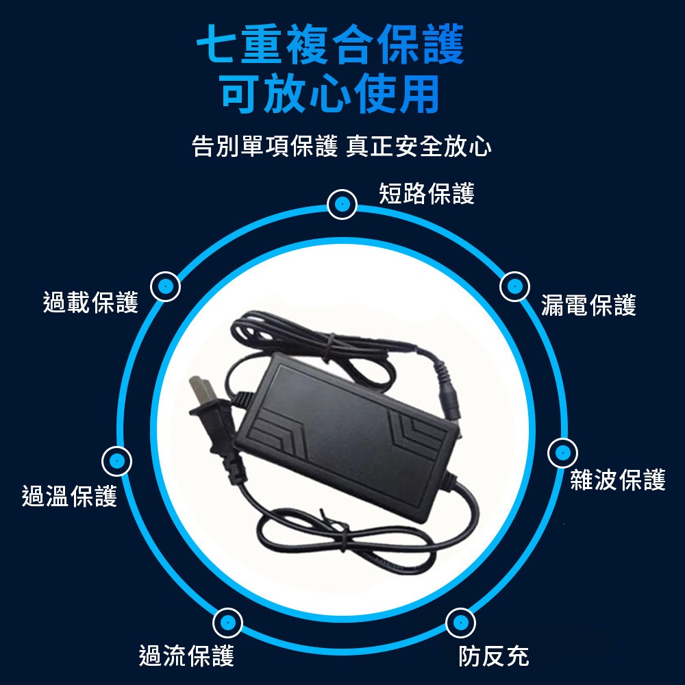機車鋰鐵 鉛酸電池12V2A充電器 國際安規認證 充飽自動斷電 紅色閃電 藍騎士膠體電瓶都可充電-細節圖2