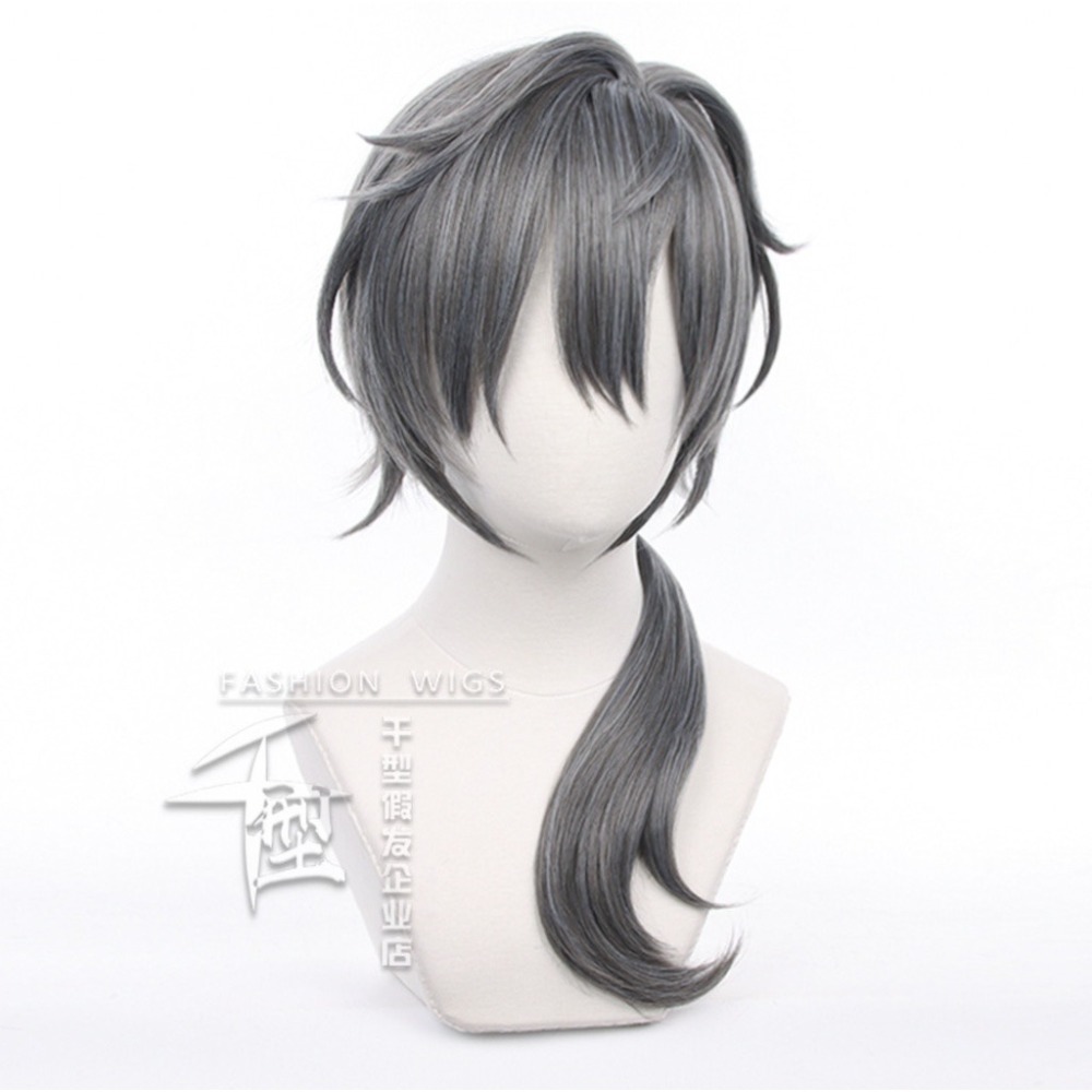 初心者♡Cosplay 假髮 椎名丹希 灰色 深灰色 偶像夢幻祭 cos-細節圖2