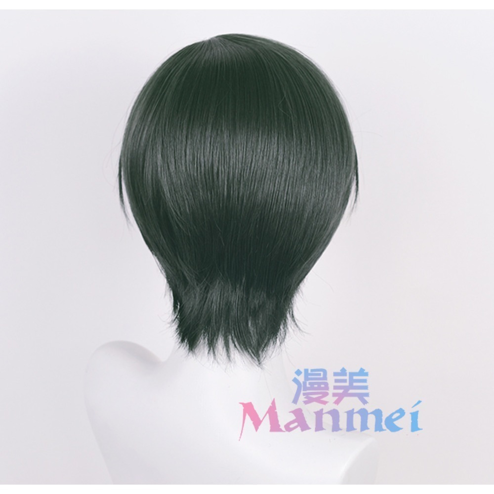 初心者♡Cosplay 假髮 糸師凜 藍色監獄 漫美 男角 短髮 深綠色 黑綠色 墨綠色 cos-細節圖3