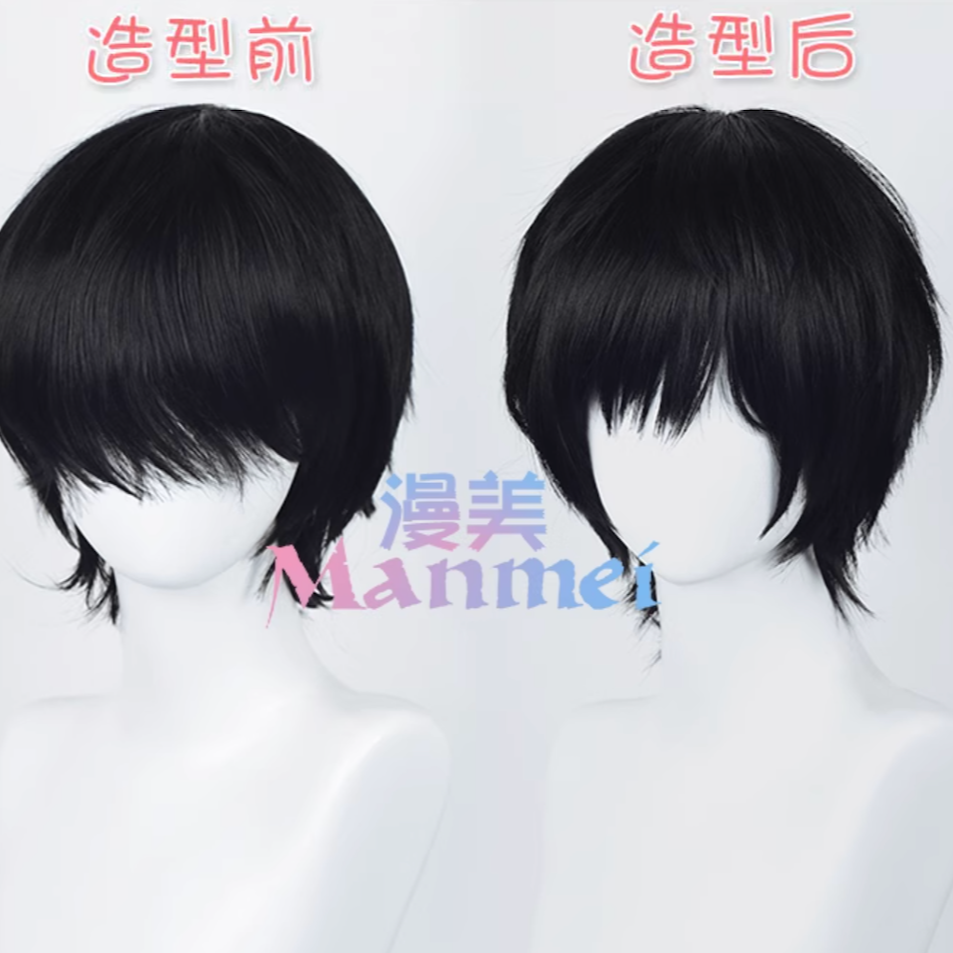 初心者♡Cosplay 假髮 吉田寬文 南雲與市 電鋸人 坂本日常 黑色 男角 萬用 短髮 少年 漫美-細節圖3