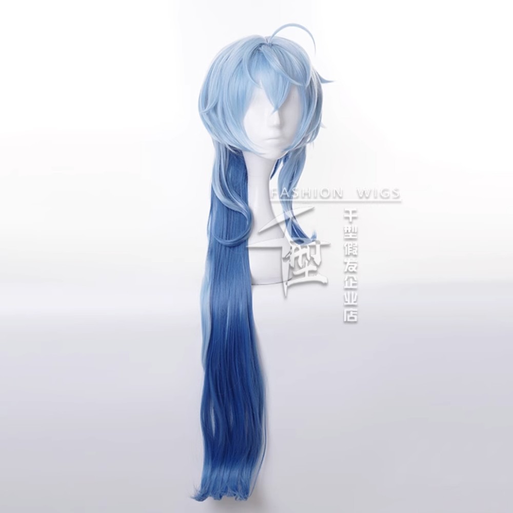 初心者♡Cosplay 假髮 甘雨 藍色 原神 cos-細節圖2