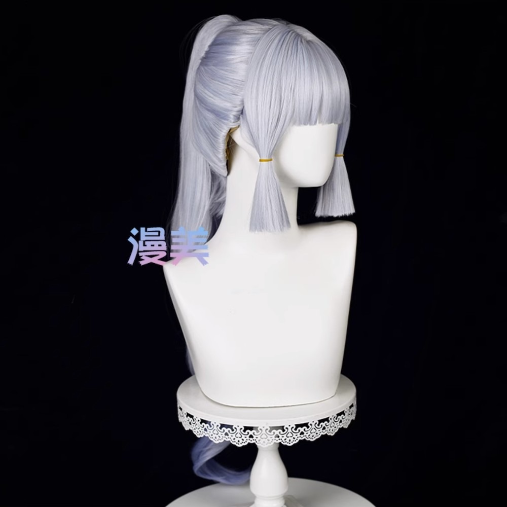 初心者♡Cosplay 假髮 神里綾華 原神 馬尾 cos-細節圖2