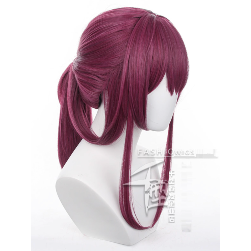 初心者♡Cosplay 假髮 卡芙卡 崩壞：星穹鐵道 酒紅色 cos-細節圖3