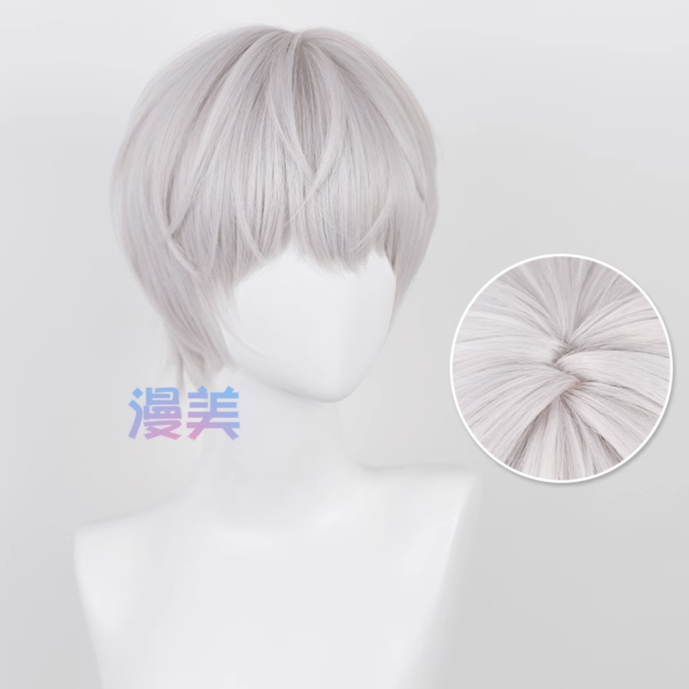 初心者♡Cosplay 假髮 齊司禮 光與夜之戀 狗卷棘 銀白 短髮 男角 cos-細節圖2