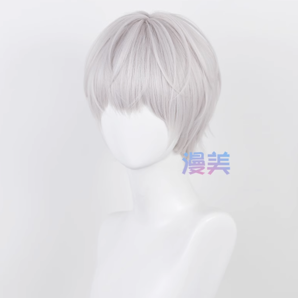 初心者♡Cosplay 假髮 齊司禮 光與夜之戀 狗卷棘 銀白 短髮 男角 cos-細節圖3