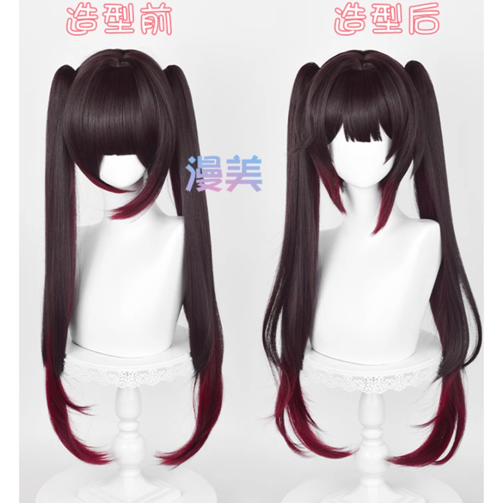 初心者♡Cosplay 假髮 花火 崩壞：星穹鐵道 雙馬尾 棕色 cos-細節圖4