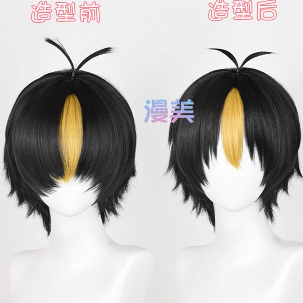 初心者♡Cosplay 假髮 西谷夕 排球少年 短髮 漫美 cos-細節圖4