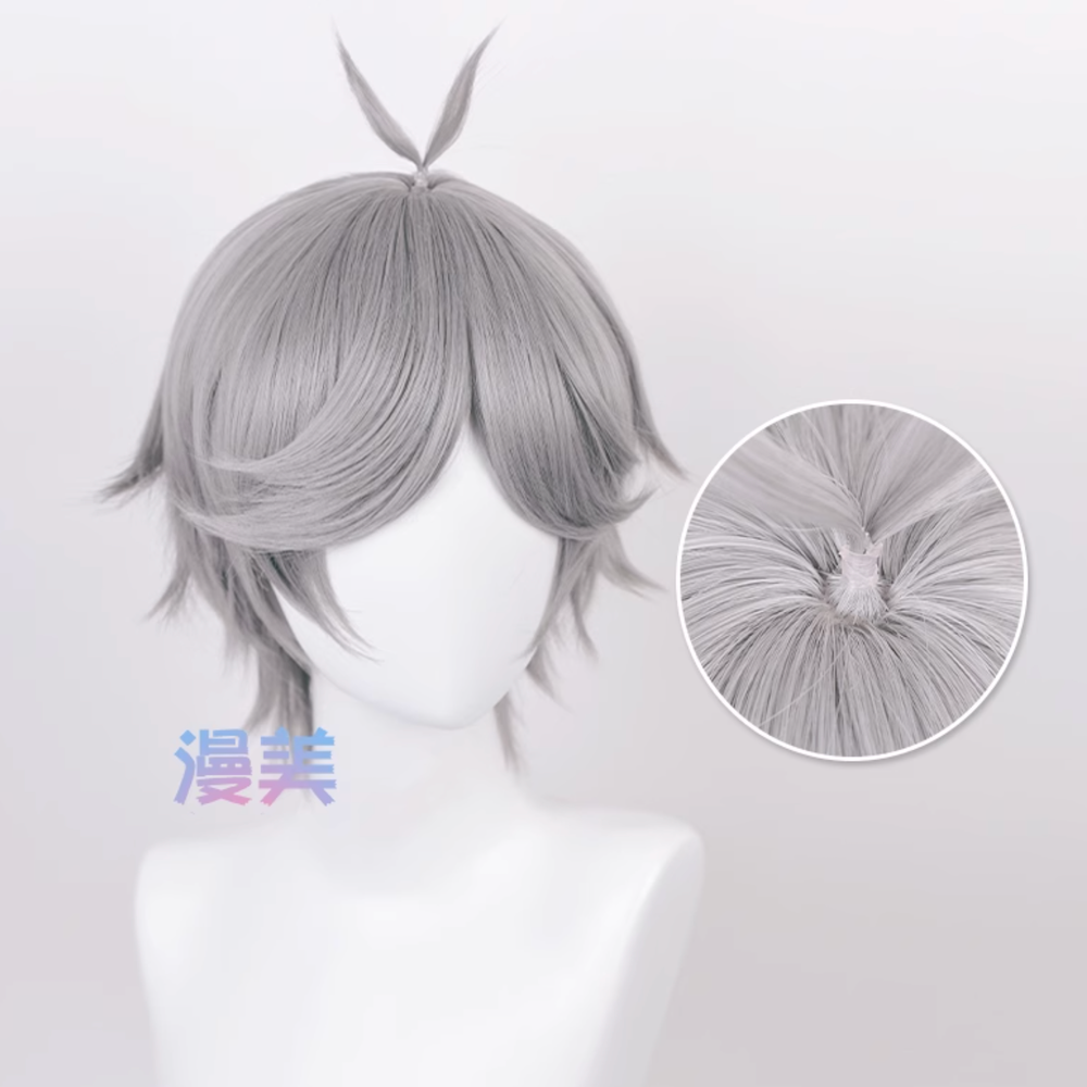 初心者♡Cosplay 假髮 菅原孝支 排球少年 灰色 銀灰色 淺灰色 cos-細節圖2