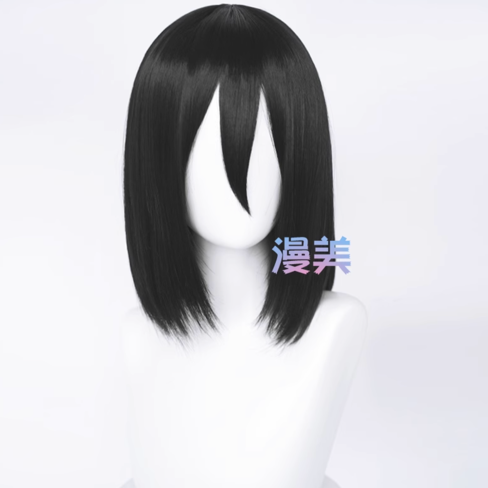 初心者♡Cosplay 假髮 米卡莎 三笠 進擊的巨人 自然黑 黑色 短髮 萬用款 cos-細節圖2