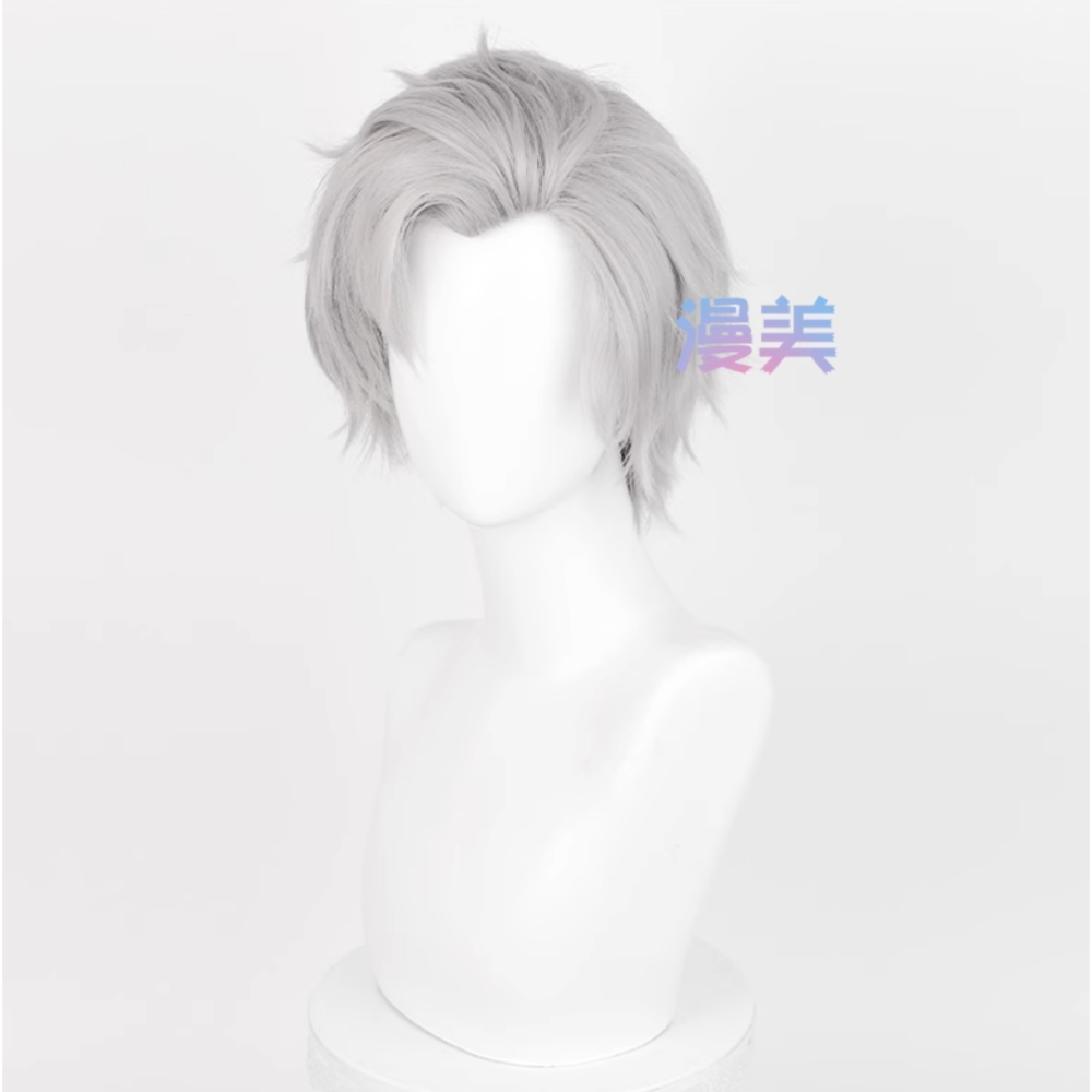 初心者♡Cosplay 假髮 秦徹 戀與深空 男角 短髮 灰色 cos-細節圖2