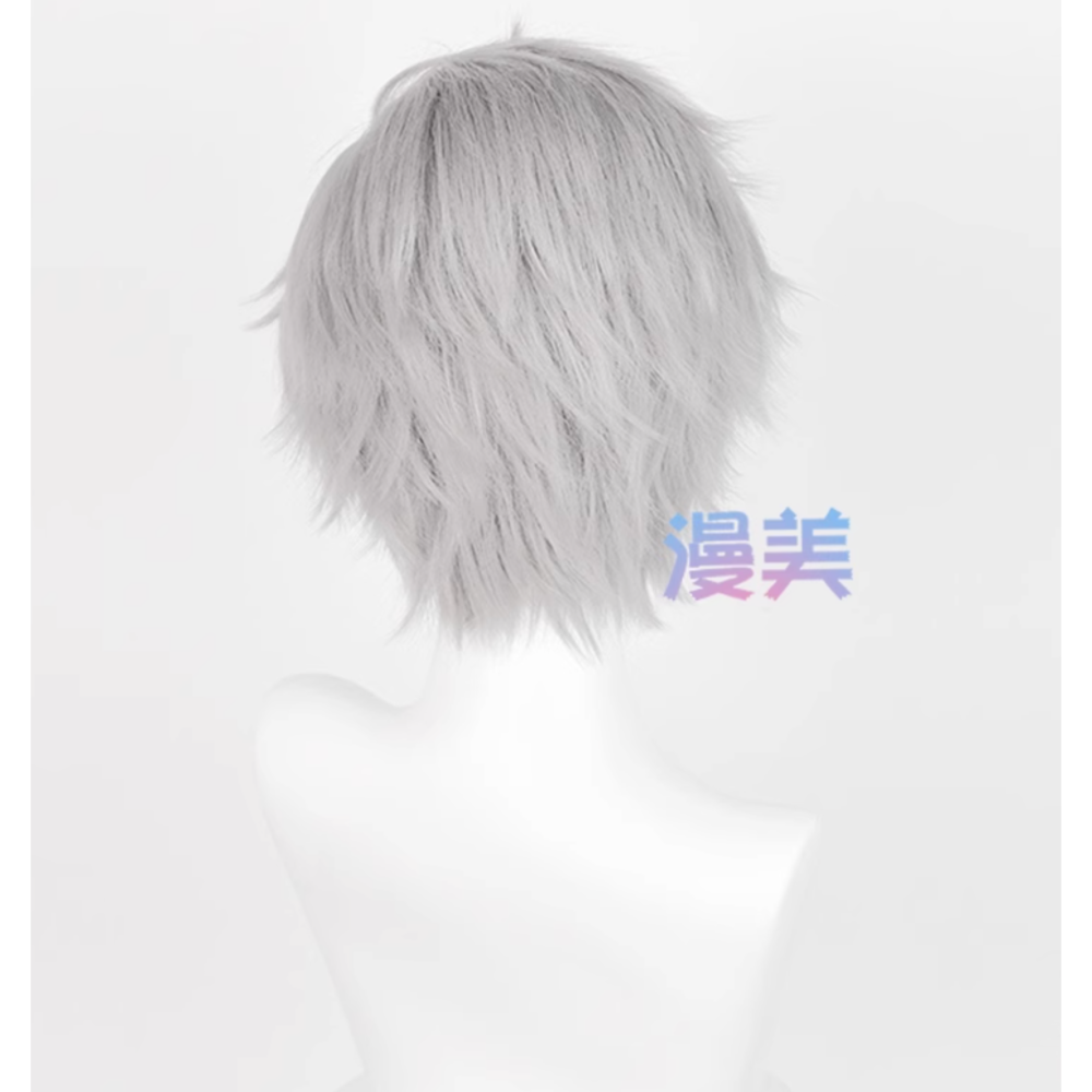 初心者♡Cosplay 假髮 秦徹 戀與深空 男角 短髮 灰色 cos-細節圖3