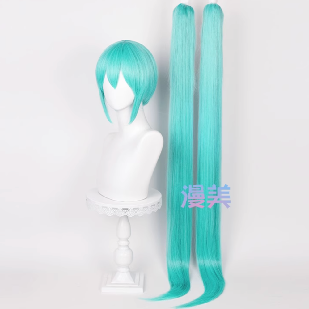 初心者♡Cosplay 假髮 初音未來 初音 藍綠色 湖水綠 雙馬尾 Vocaloid cos-細節圖2