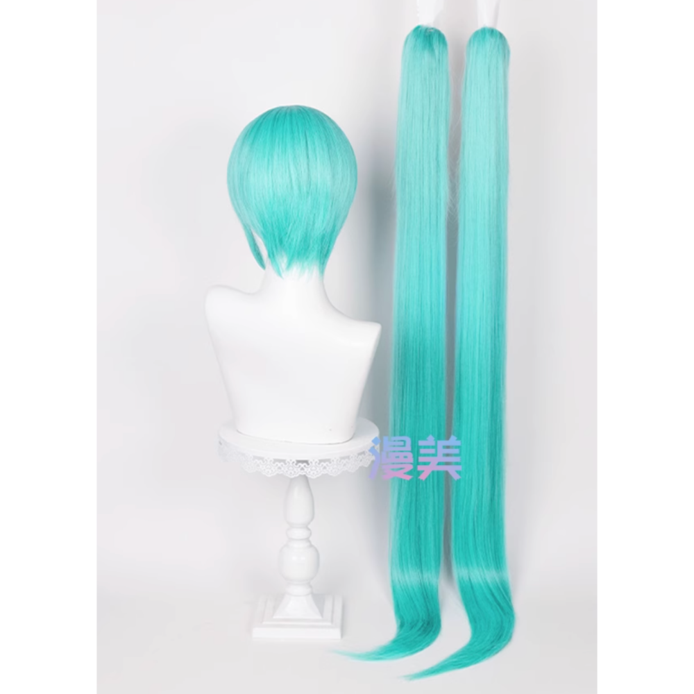 初心者♡Cosplay 假髮 初音未來 初音 藍綠色 湖水綠 雙馬尾 Vocaloid cos-細節圖3